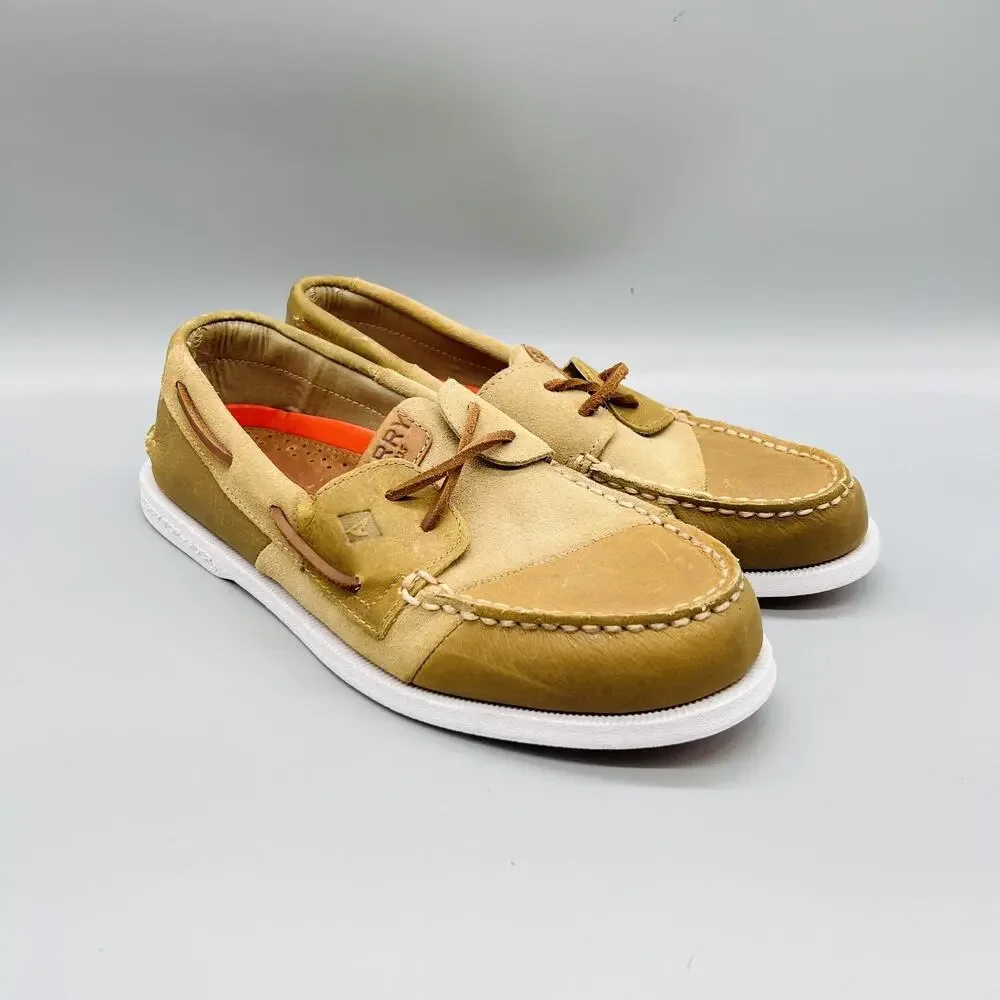 Sperry Shoes Mens 9 Brown Leather Top Sider Boat Moc Toe Casual Comfort Nautical